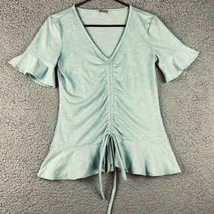 Juicy Couture Womens Size M Gathered Front Flutter-Sleeve Top *Pilling READ*